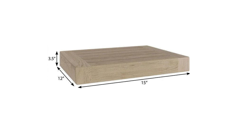 12" Light Gray Solid Wood Wall Mounted Floating Shelf