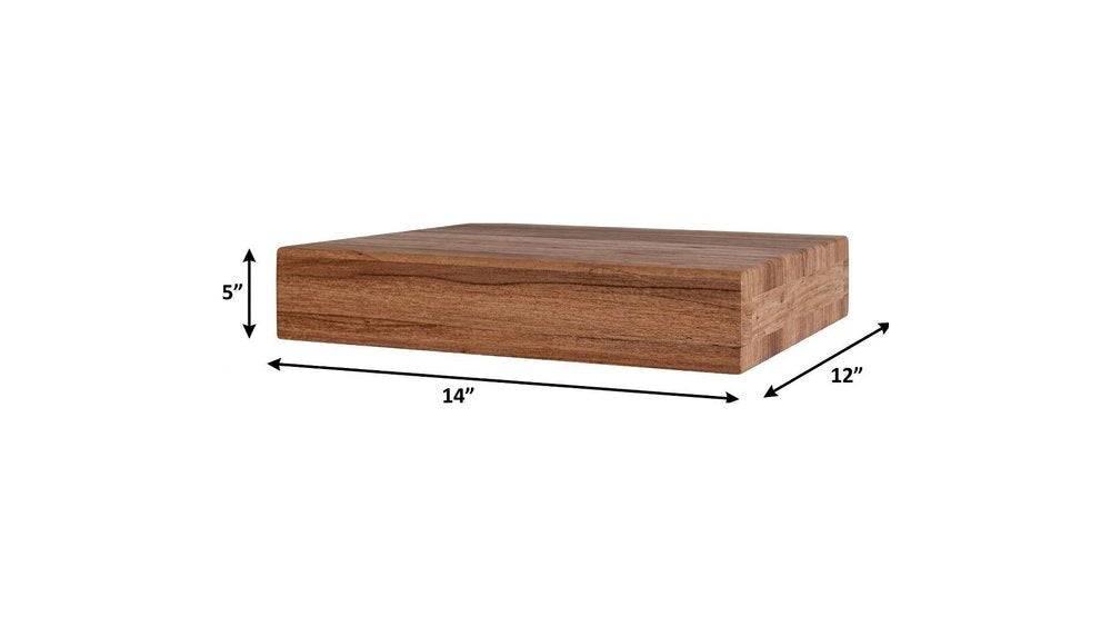 12" Brown Solid Wood Wall Mounted Floating Shelf — view 5