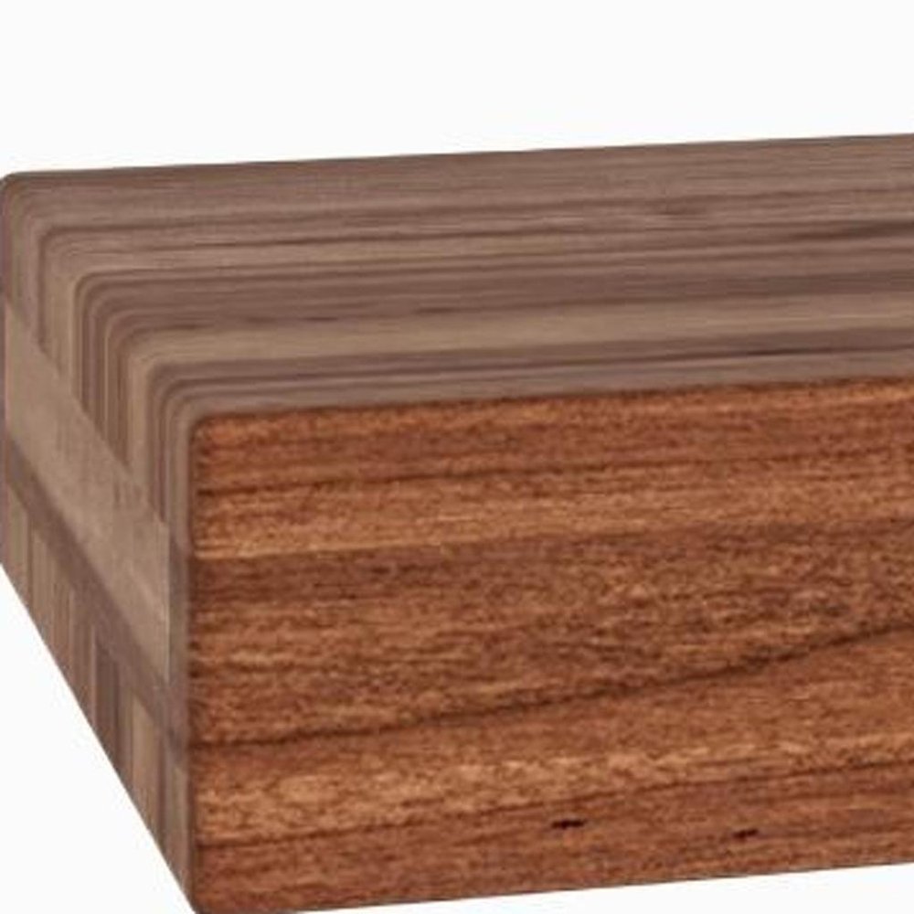 12" Brown Solid Wood Wall Mounted Floating Shelf