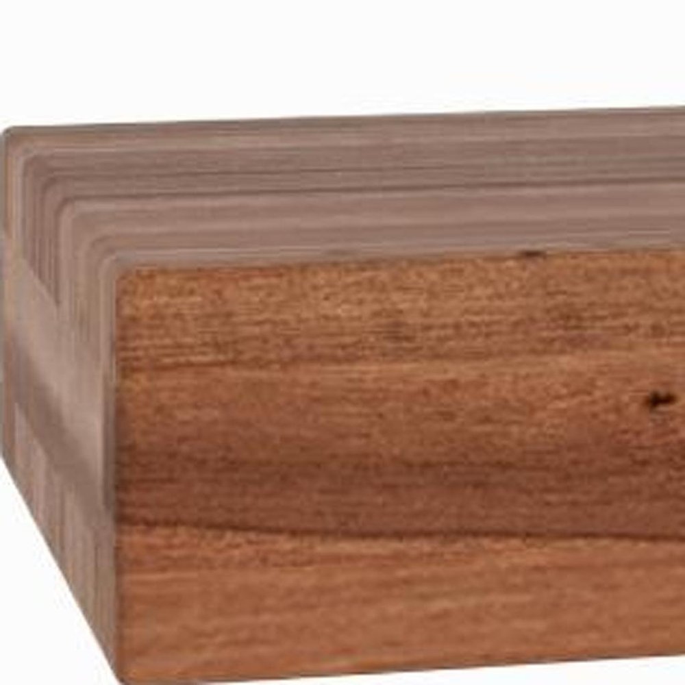 12" Brown Solid Wood Wall Mounted Floating Shelf HomeRoots