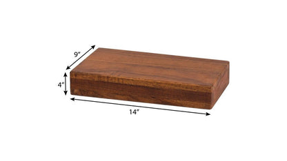 12" Brown Solid Wood Wall Mounted Floating Shelf HomeRoots
