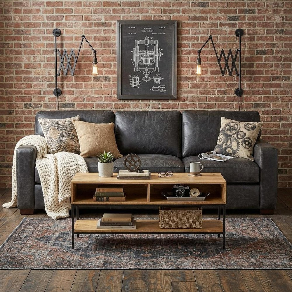 42" Natural and Black Solid Wood and Iron Console Table With Shelf HomeRoots