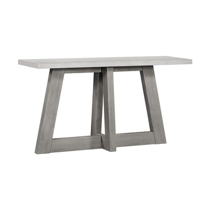 57" White and Gray Concrete and Solid Wood Trestle Console Table HomeRoots