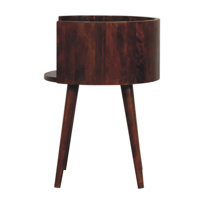 22" Chestnut Solid Wood Round Nightstand HomeRoots