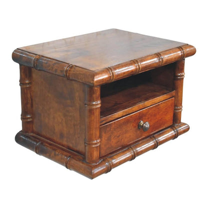 17" Chestnut Solid Wood Spindle One Drawer Floating Nightstand HomeRoots