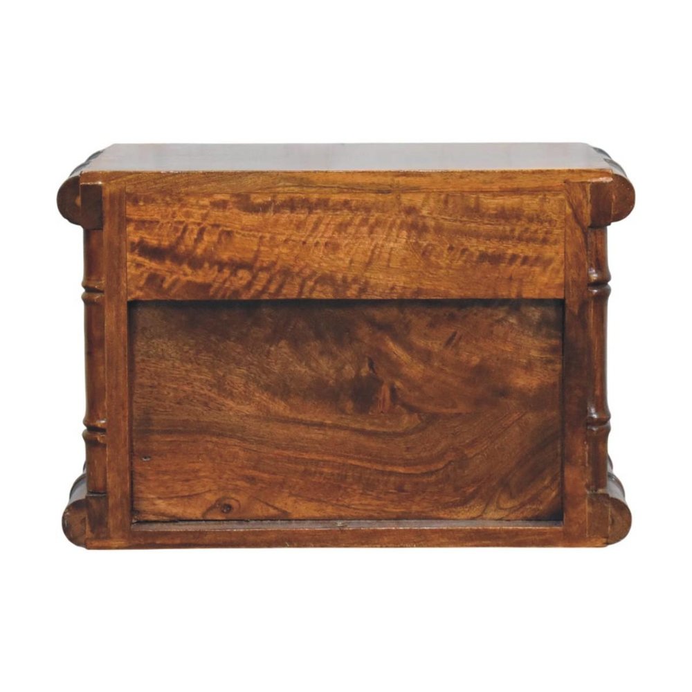 17" Chestnut Solid Wood Spindle One Drawer Floating Nightstand HomeRoots