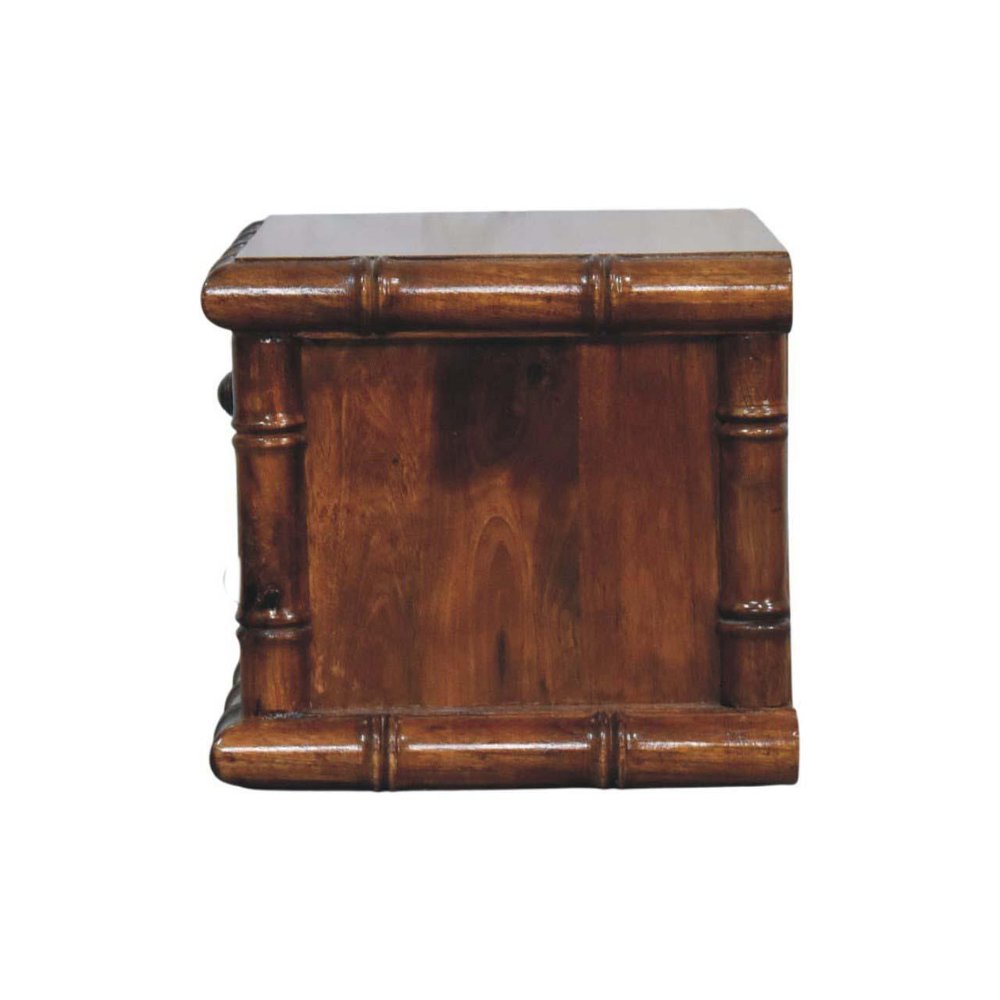 17" Chestnut Solid Wood Spindle Two Drawer Floating Nightstand HomeRoots