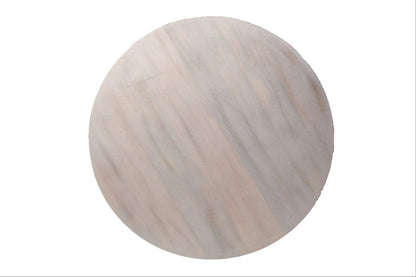 30" White Solid Wood Round Distressed Drum Coffee Table HomeRoots
