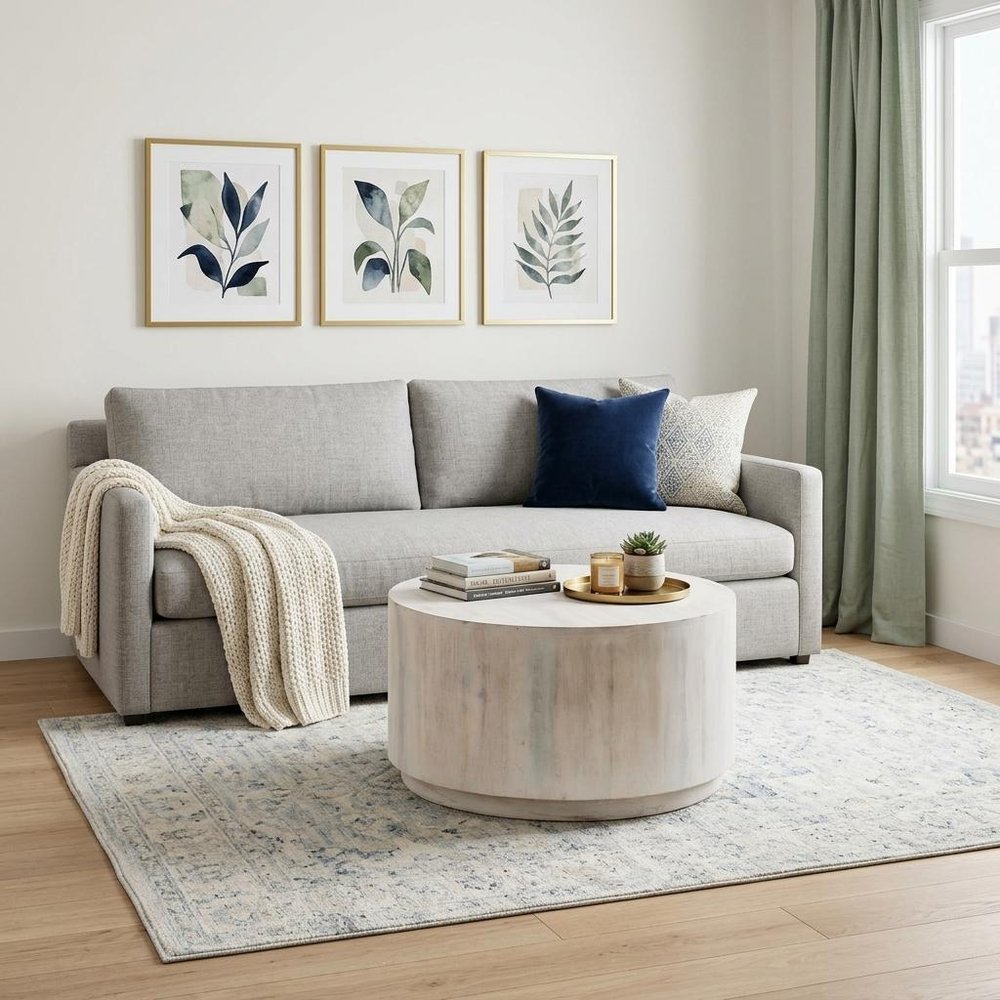 30" White Solid Wood Round Distressed Drum Coffee Table HomeRoots