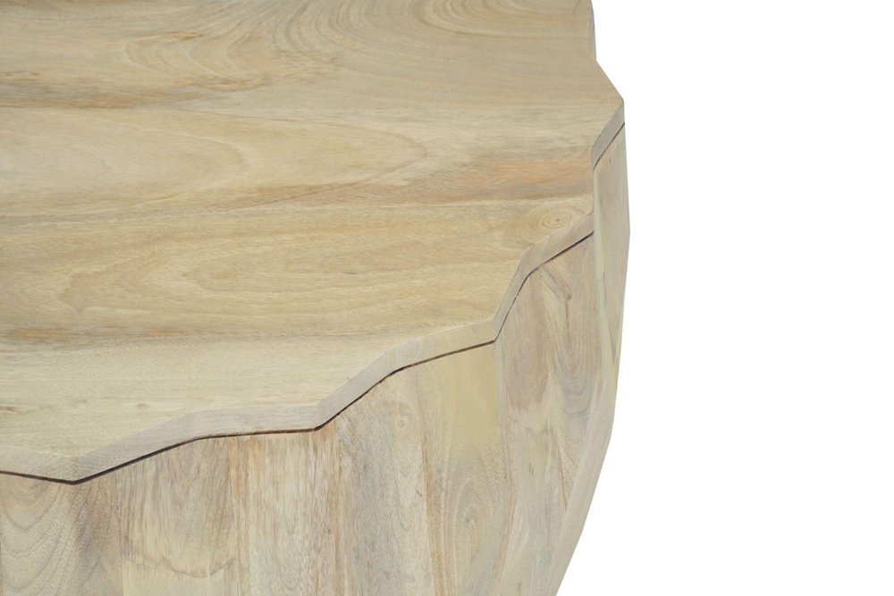 30" Natural Solid Wood Round Drum Coffee Table — view 8