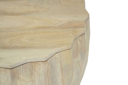 30" Natural Solid Wood Round Drum Coffee Table HomeRoots