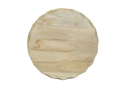 30" Natural Solid Wood Round Drum Coffee Table HomeRoots