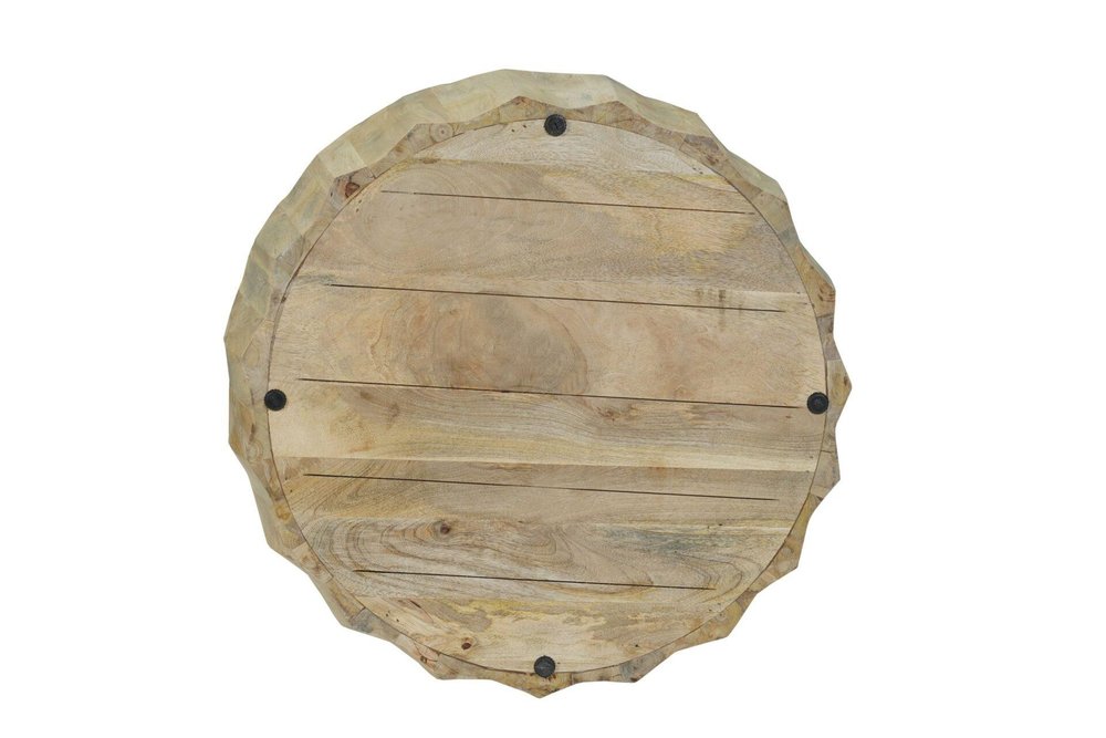 30" Natural Solid Wood Round Drum Coffee Table HomeRoots