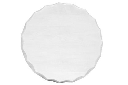 30" White Solid Wood Round Distressed Drum Coffee Table HomeRoots