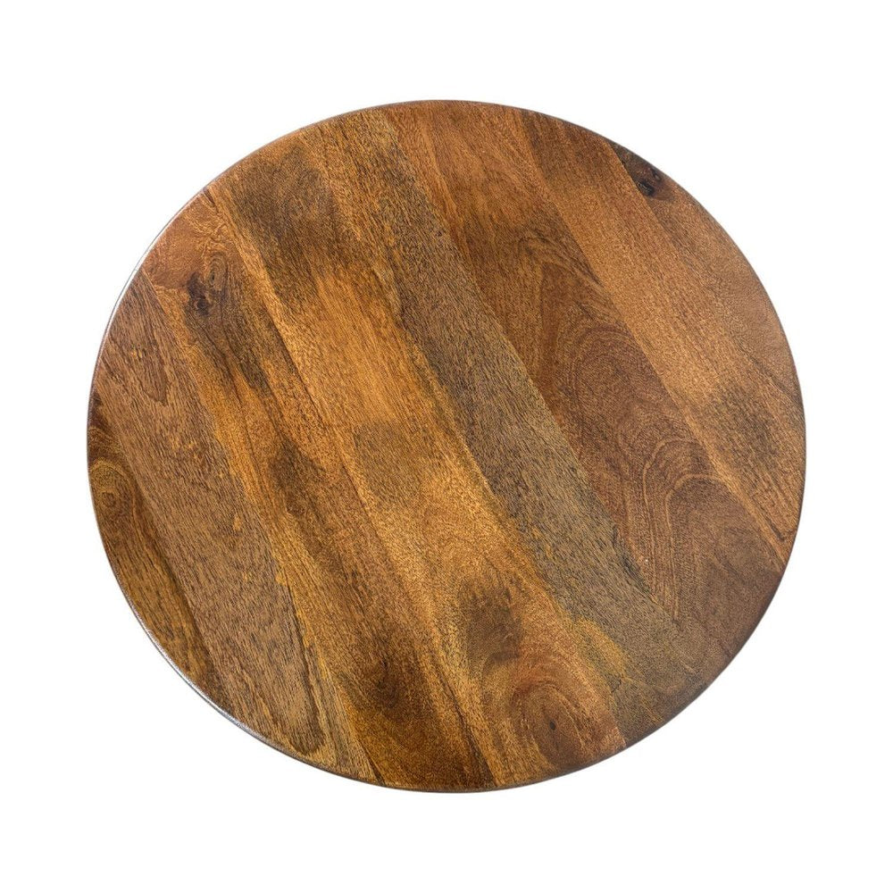30" Chestnut Solid Wood Round Drum Coffee Table HomeRoots