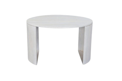 Set Of Two White Solid Wood Round Solid Nested Coffee Tables HomeRoots