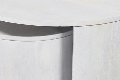 Set Of Two White Solid Wood Round Solid Nested Coffee Tables HomeRoots