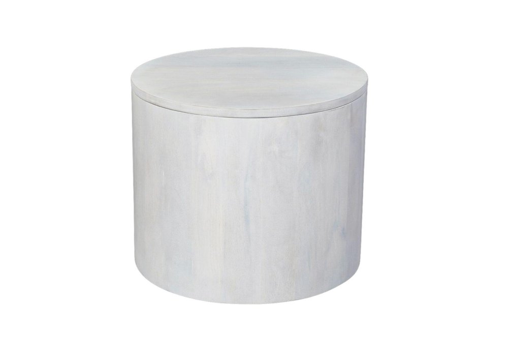 Set Of Two White Solid Wood Round Solid Nested Coffee Tables HomeRoots