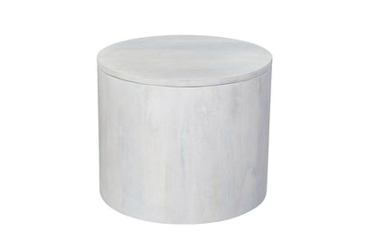 Set Of Two White Solid Wood Round Solid Nested Coffee Tables HomeRoots