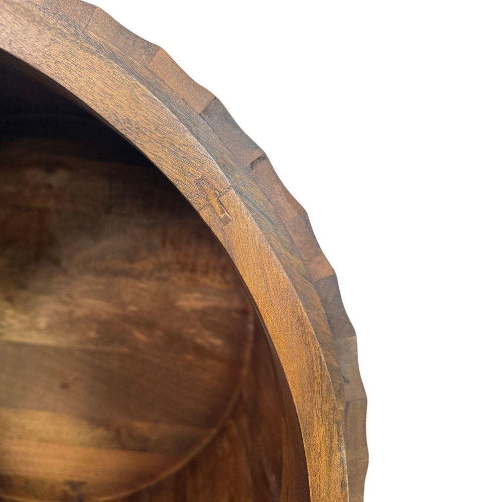 30" Chestnut Solid Wood Round Solid Drum Coffee Table HomeRoots