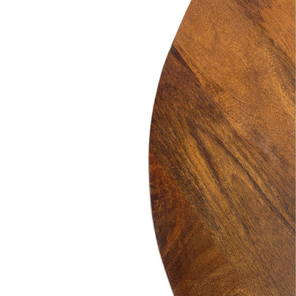 30" Chestnut Solid Wood Round Solid Drum Coffee Table HomeRoots