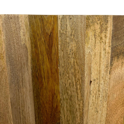 30" Natural Solid Wood Round Solid Drum Coffee Table
