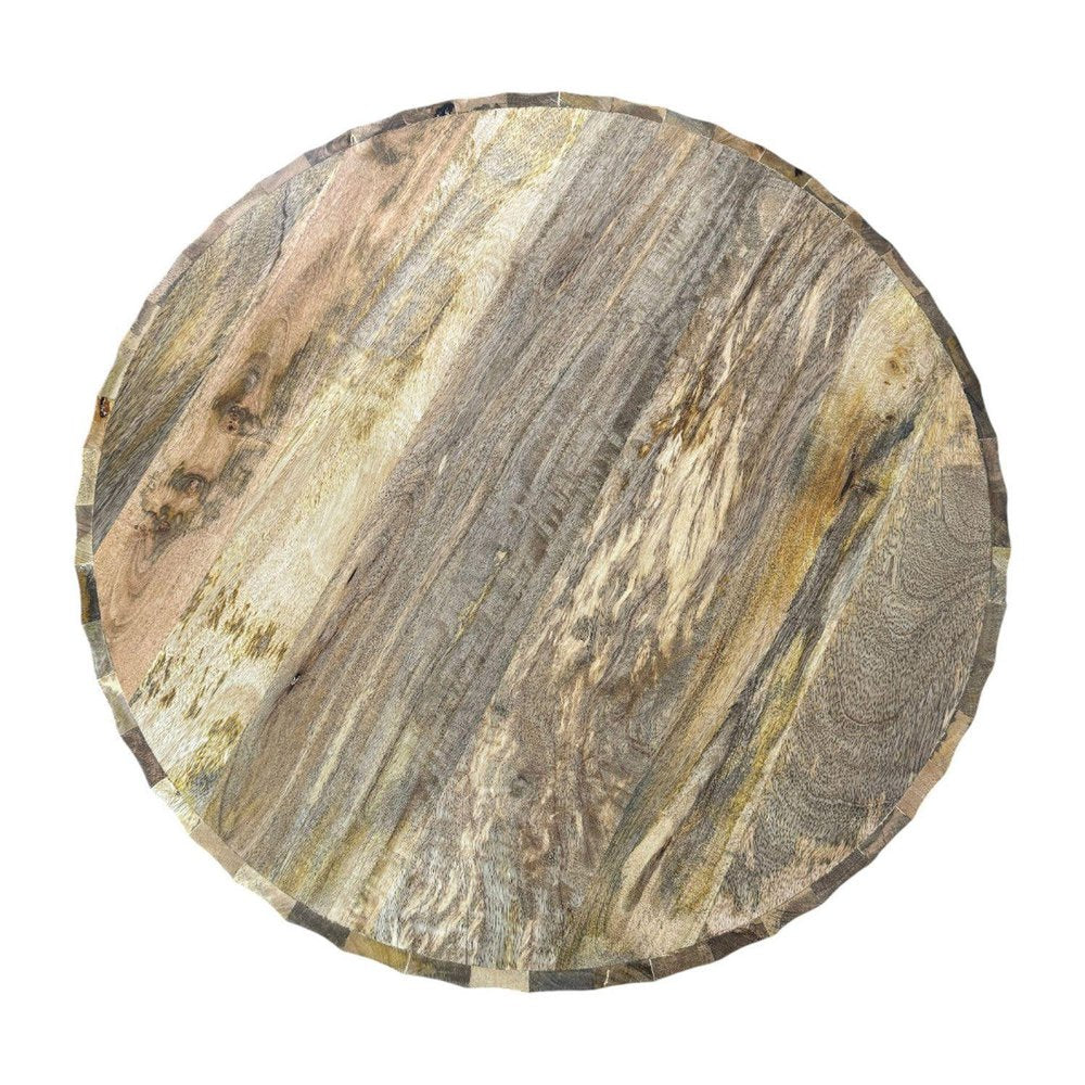30" Natural Solid Wood Round Solid Drum Coffee Table HomeRoots