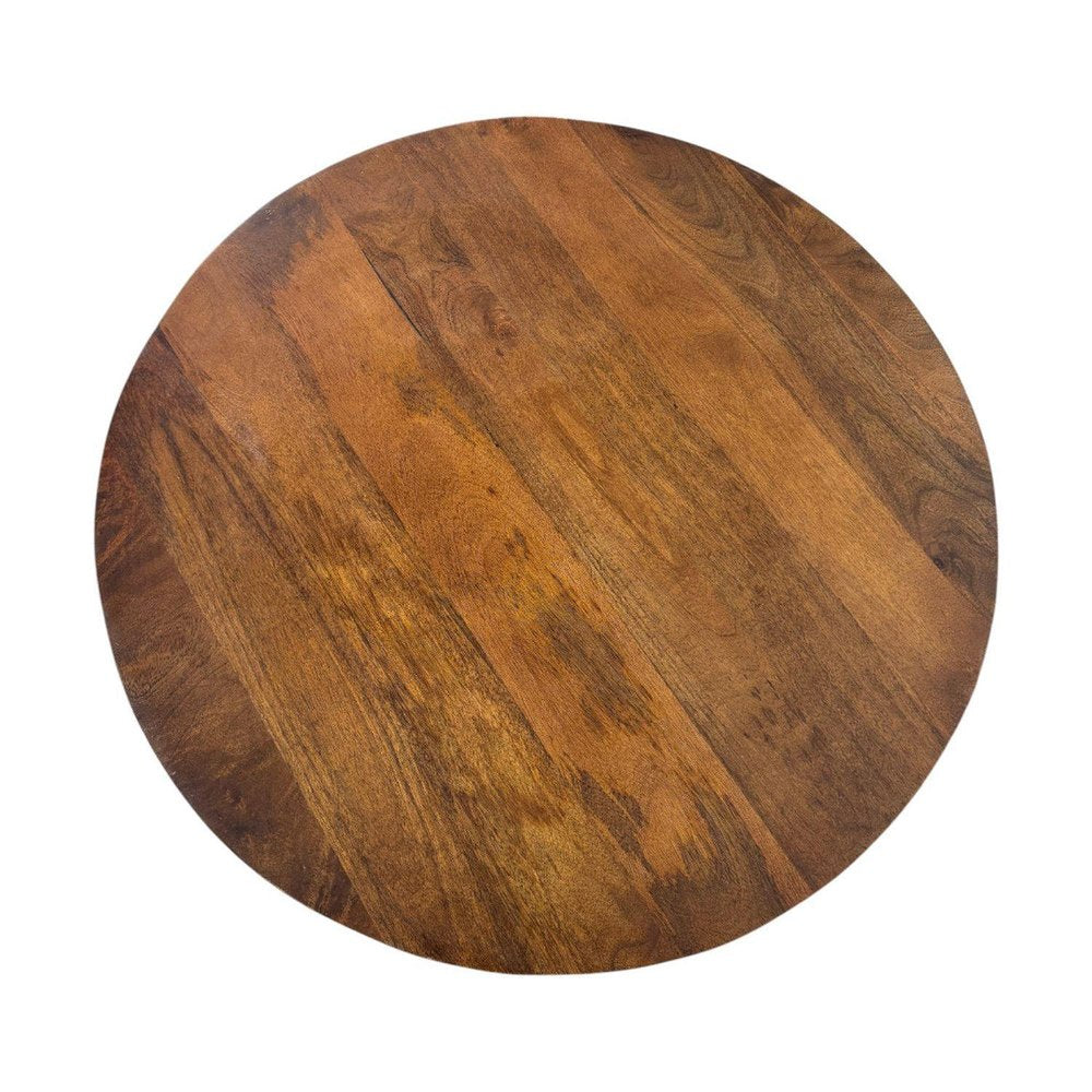 36" Chestnut Solid Wood Round Drum Coffee Table HomeRoots