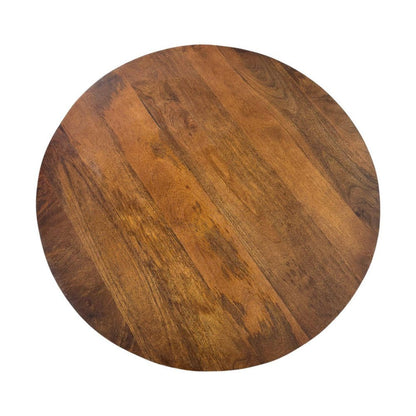 36" Chestnut Solid Wood Round Drum Coffee Table HomeRoots