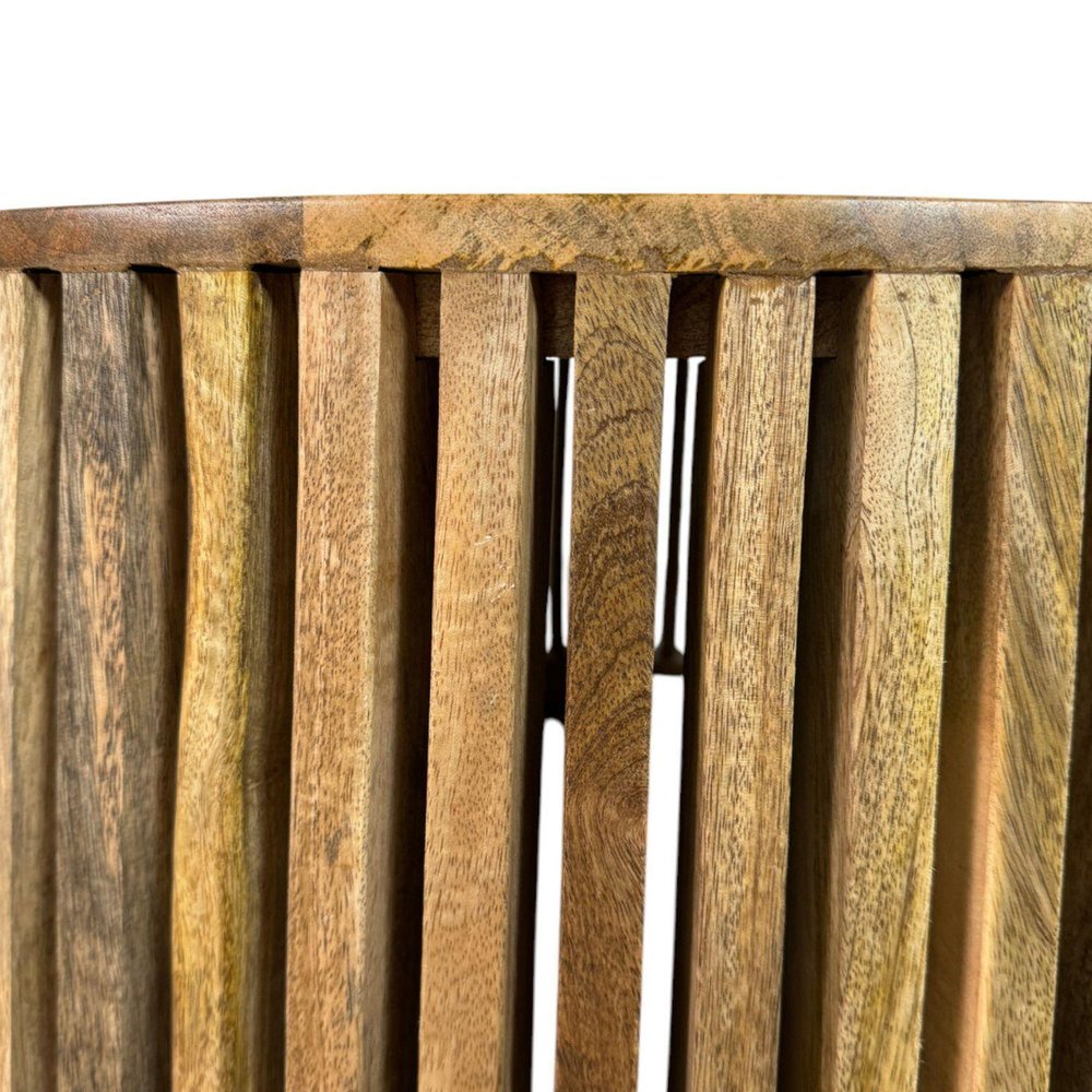 36" Natural Solid Wood Round Drum Coffee Table HomeRoots