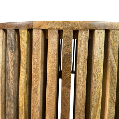 36" Natural Solid Wood Round Drum Coffee Table HomeRoots