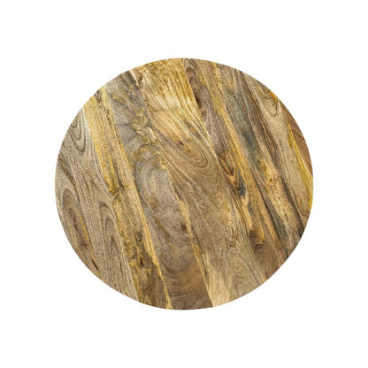 36" Natural Solid Wood Round Drum Coffee Table HomeRoots