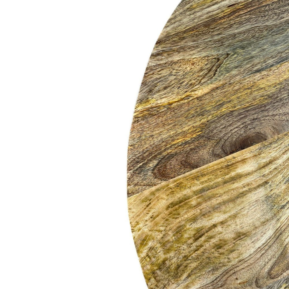 36" Natural Solid Wood Round Drum Coffee Table — view 7