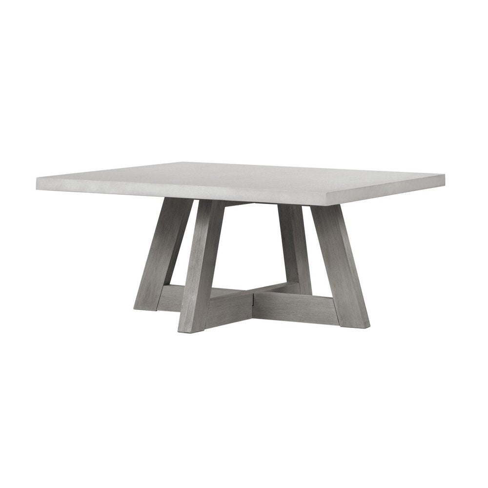 40" Gray Concrete and Solid Wood Trestle Coffee Table — view 6