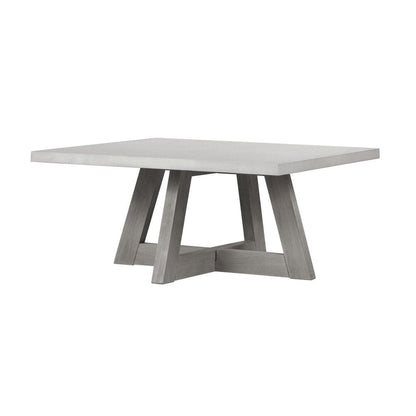 40" Gray Concrete and Solid Wood Trestle Coffee Table