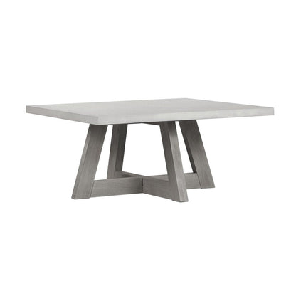 40" Gray Concrete and Solid Wood Trestle Coffee Table