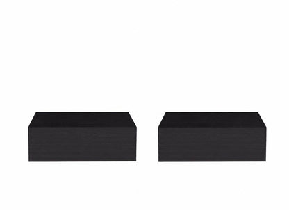 Set of Two 16" Oak Wood One Drawer Floating Nightstand HomeRoots