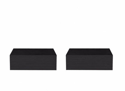 Set of Two 16" Oak Wood One Drawer Floating Nightstand HomeRoots