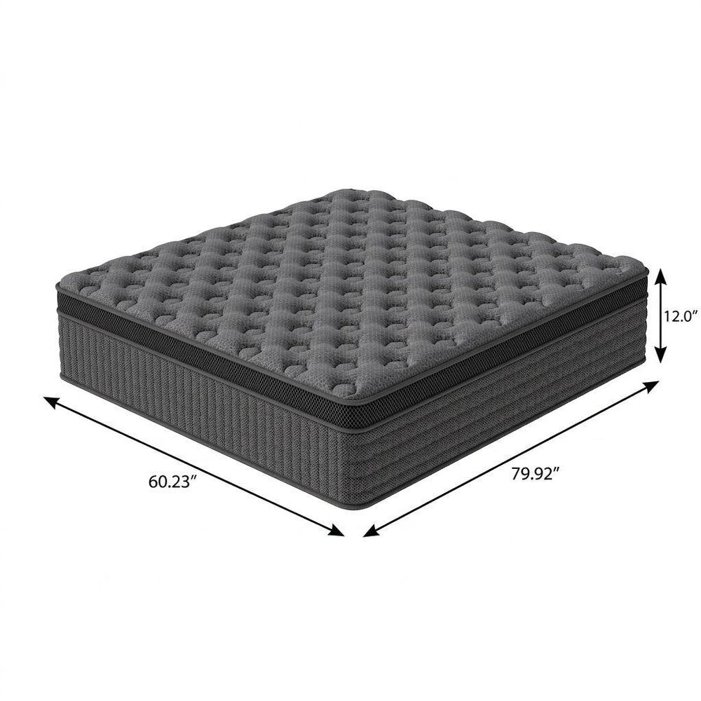 12" King Lumbar Support Memory Foam Hybrid Mattress HomeRoots