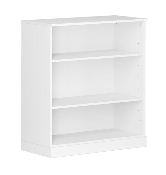 36" Aqua Solid Wood Adjustable Three Tier Library Bookcase