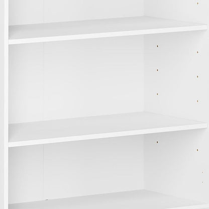 36" Off White Solid Wood Adjustable Three Tier Library Bookcase HomeRoots