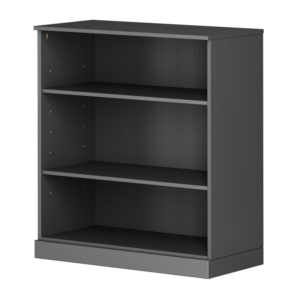 36" White Solid Wood Adjustable Three Tier Library Bookcase — view 11
