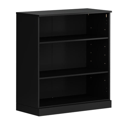36" Off White Solid Wood Adjustable Three Tier Library Bookcase HomeRoots