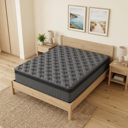 12" King Lumbar Support Memory Foam Hybrid Mattress HomeRoots