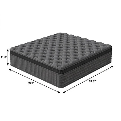 12" King Lumbar Support Memory Foam Hybrid Mattress HomeRoots