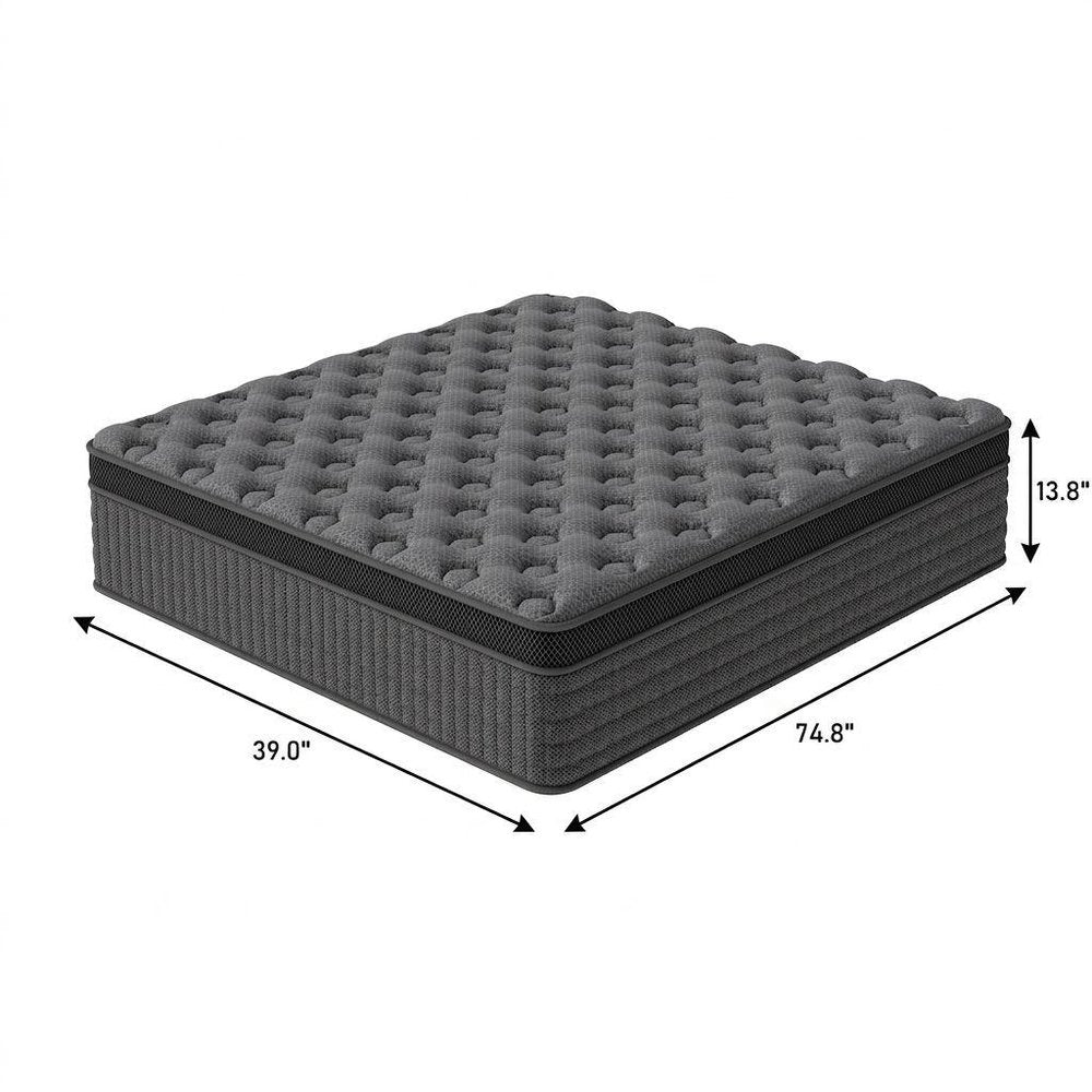 14" Twin Lumbar Support Memory Foam Hybrid Mattress HomeRoots