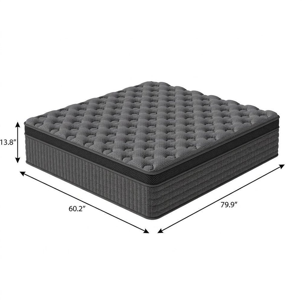 14" Twin Lumbar Support Memory Foam Hybrid Mattress — view 14