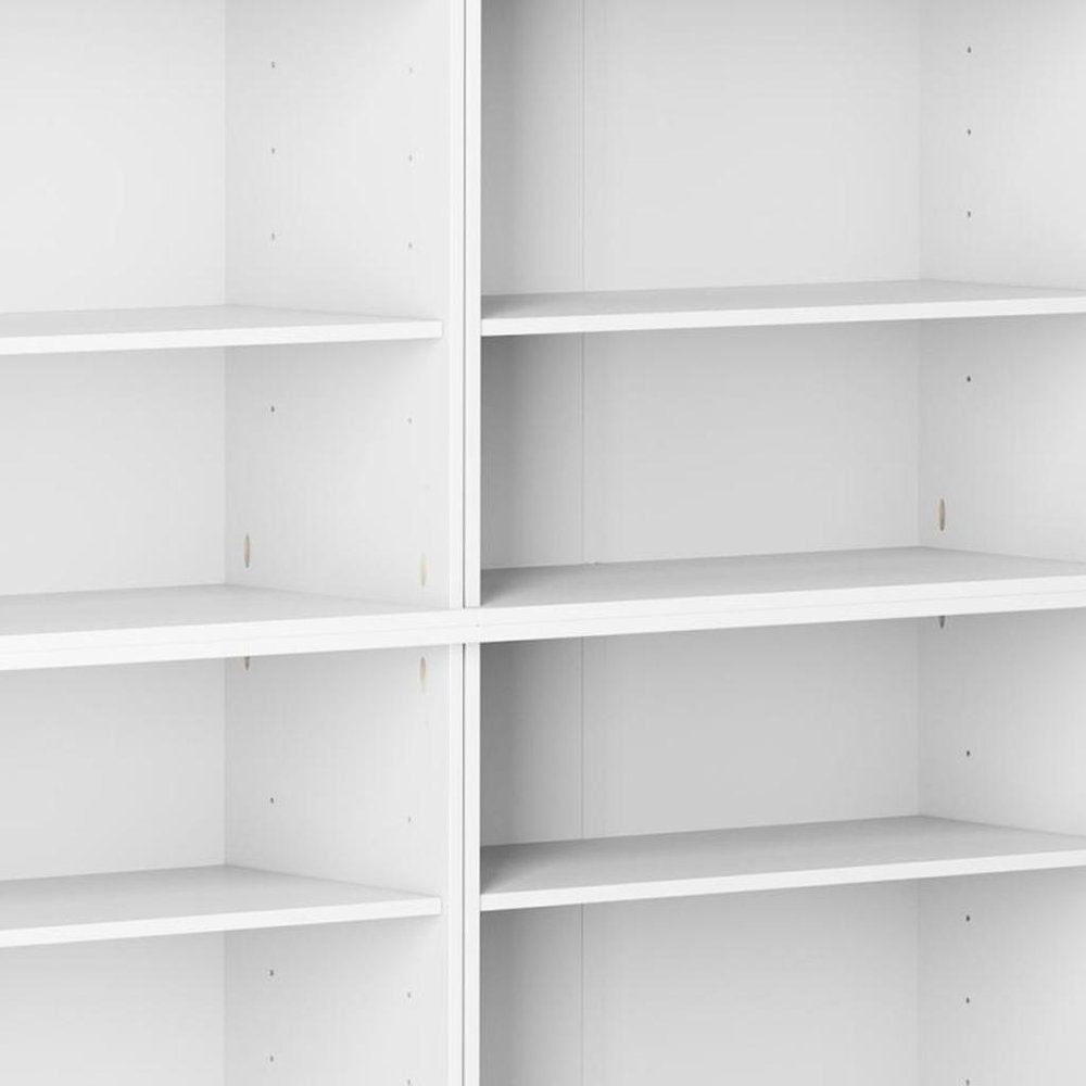 72" White Solid Wood Adjustable Twelve Tier Library Bookcase — view 3