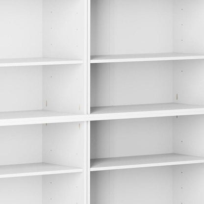 72" White Solid Wood Adjustable Twelve Tier Library Bookcase HomeRoots