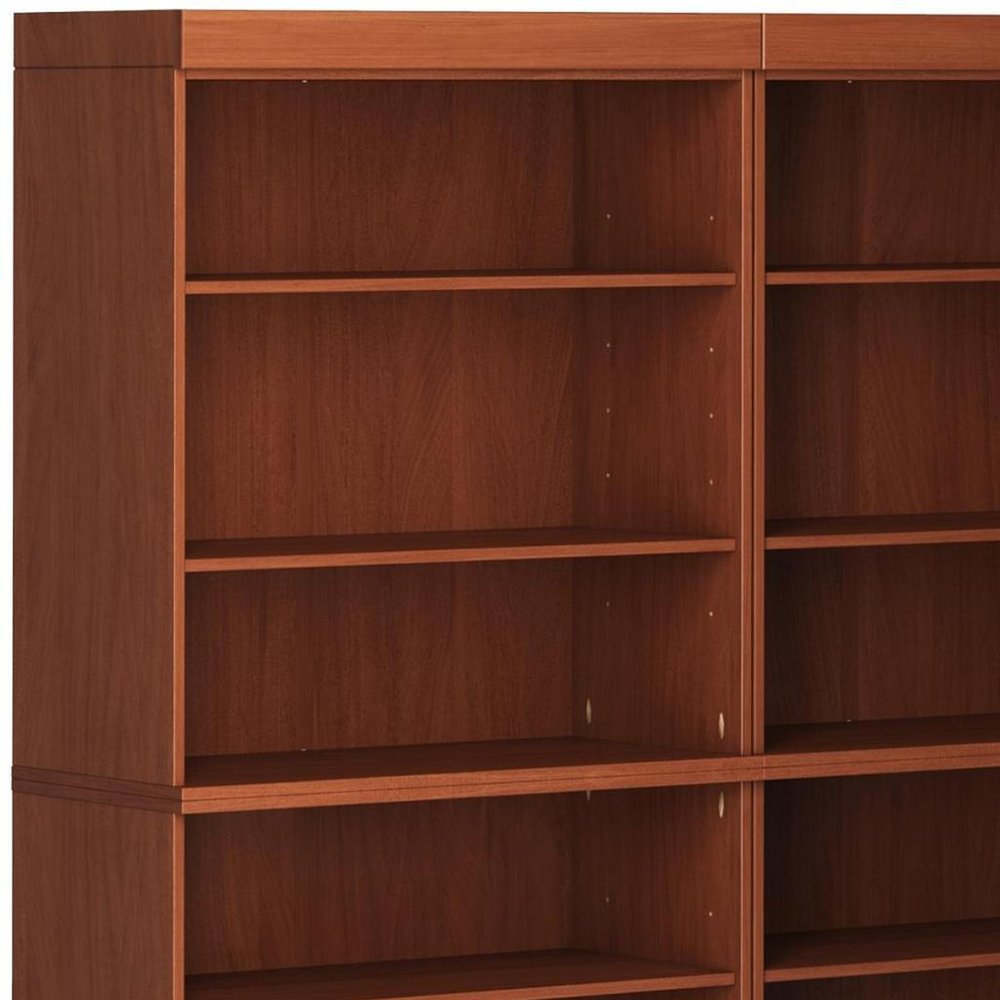 72" Coffee Solid Wood Adjustable Twelve Tier Library Bookcase HomeRoots